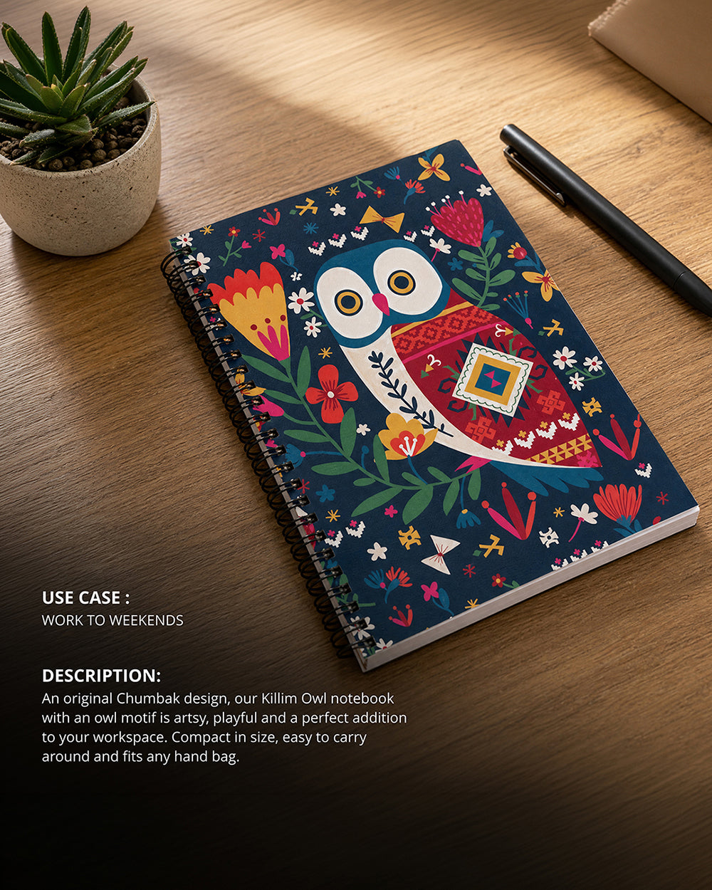Killim Owl Spiral Notebook