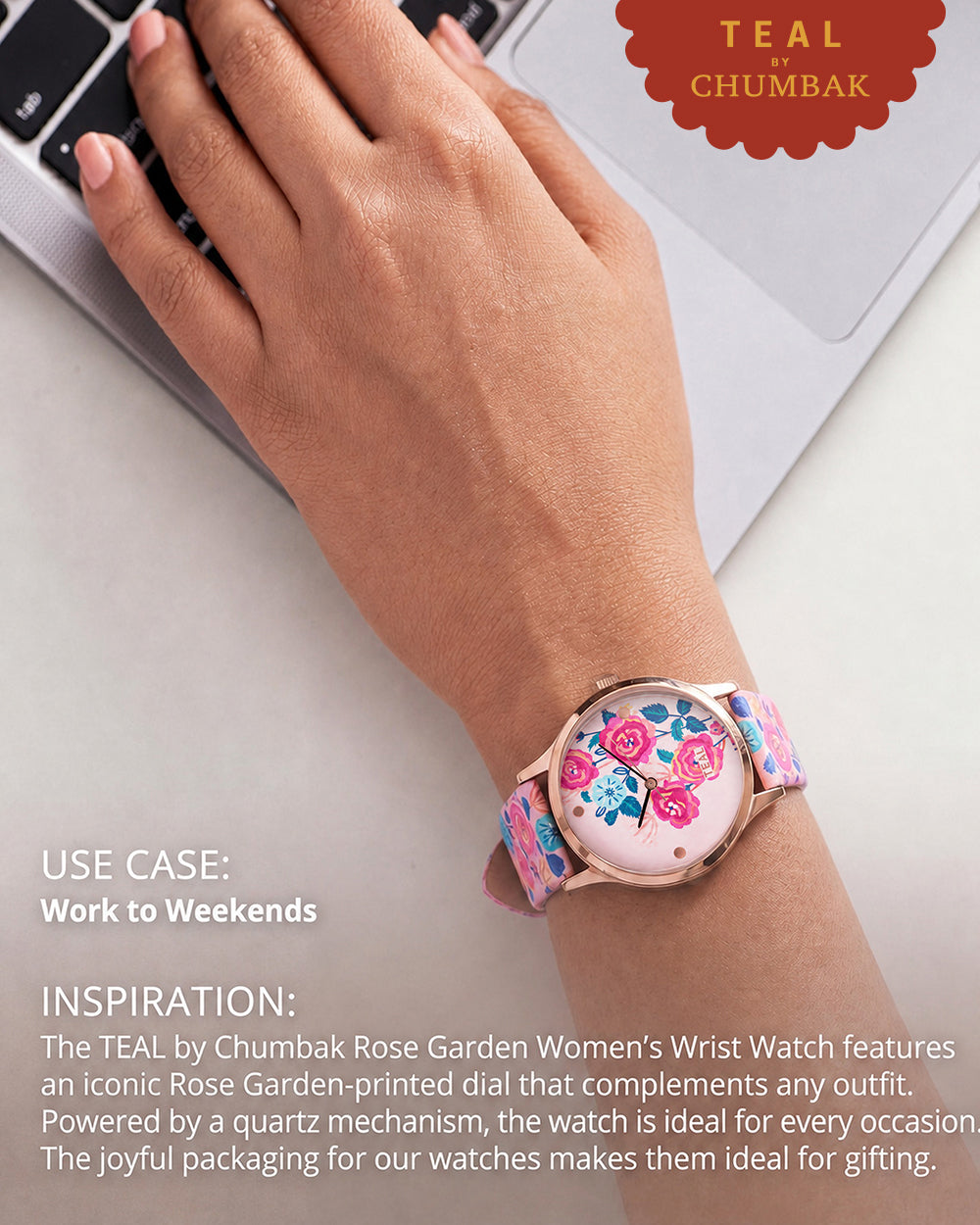 TEAL by Chumbak Rose Garden Wrist Watch