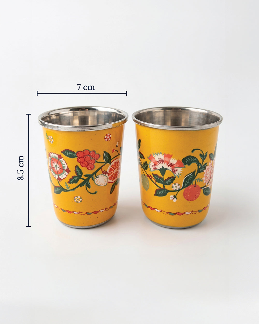 Limonata Steel Tumblers - Set of 2, 220 ml | Citrus Zest