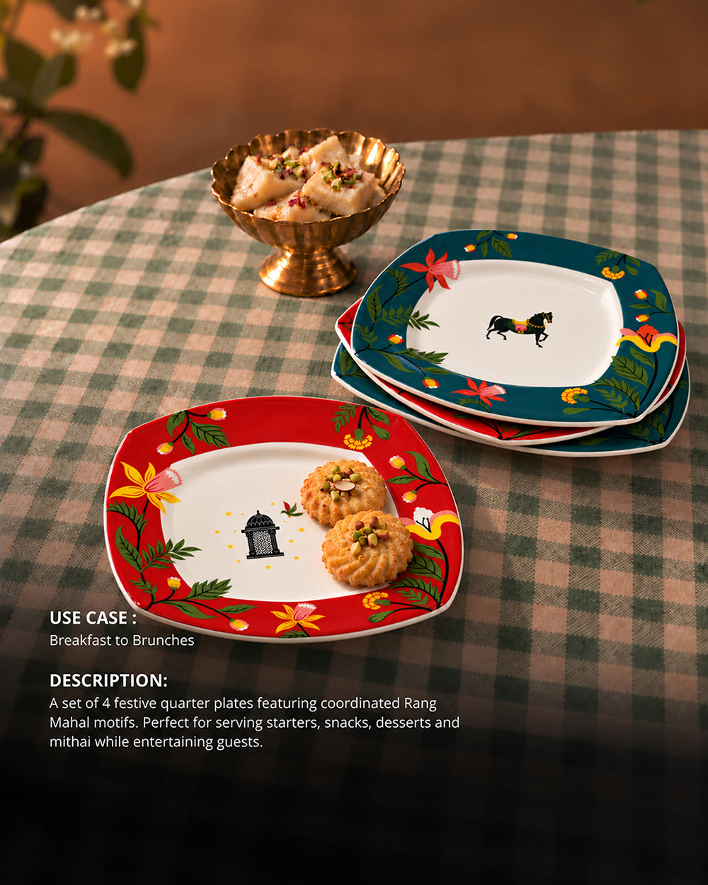 CharBagh Quarter Plates Set of 4 | Haveli Socials