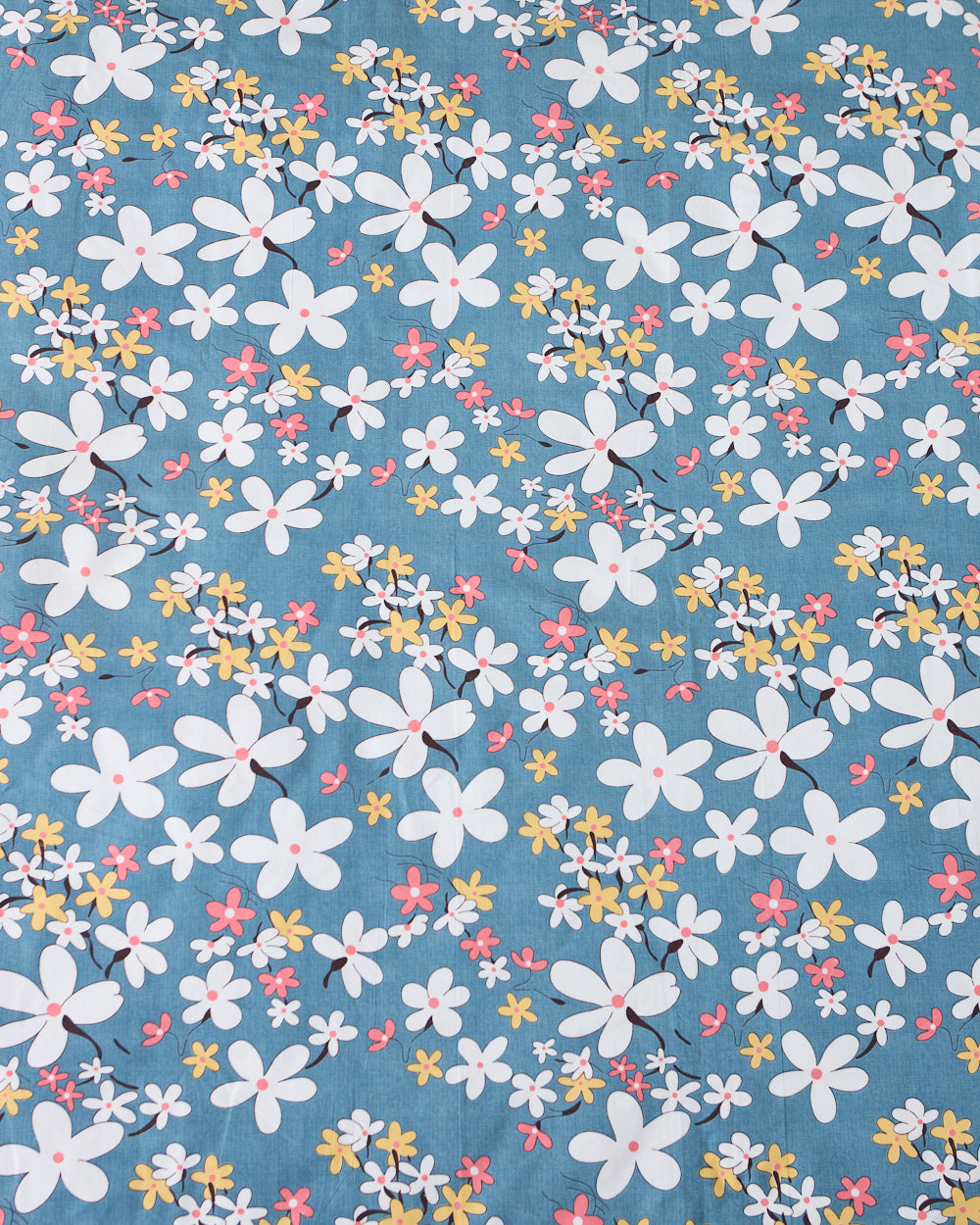 Blue Bloom - Queen Size Bedsheet Polycotton