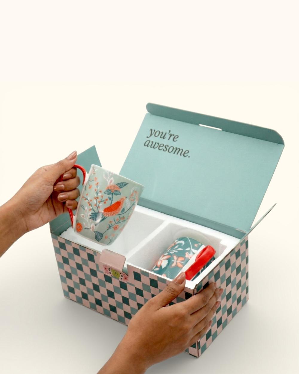 Chumbak Coffee & Joy Mug Gift Set of 2 | Comes in a Gift Box