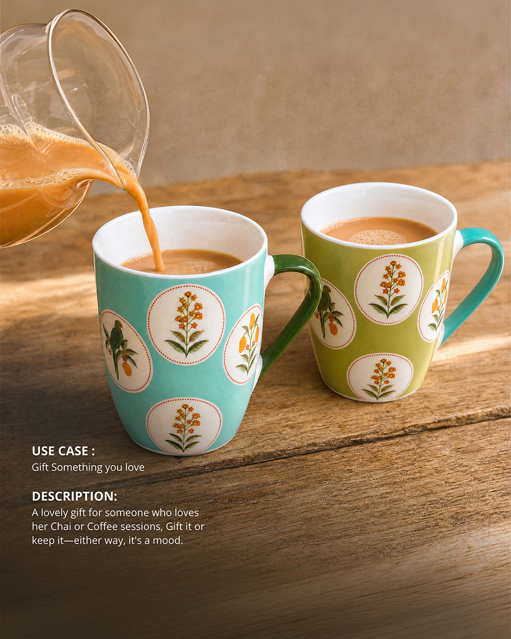 Serenade Brew Mugs Gift Set - Set of 2, 330 ml