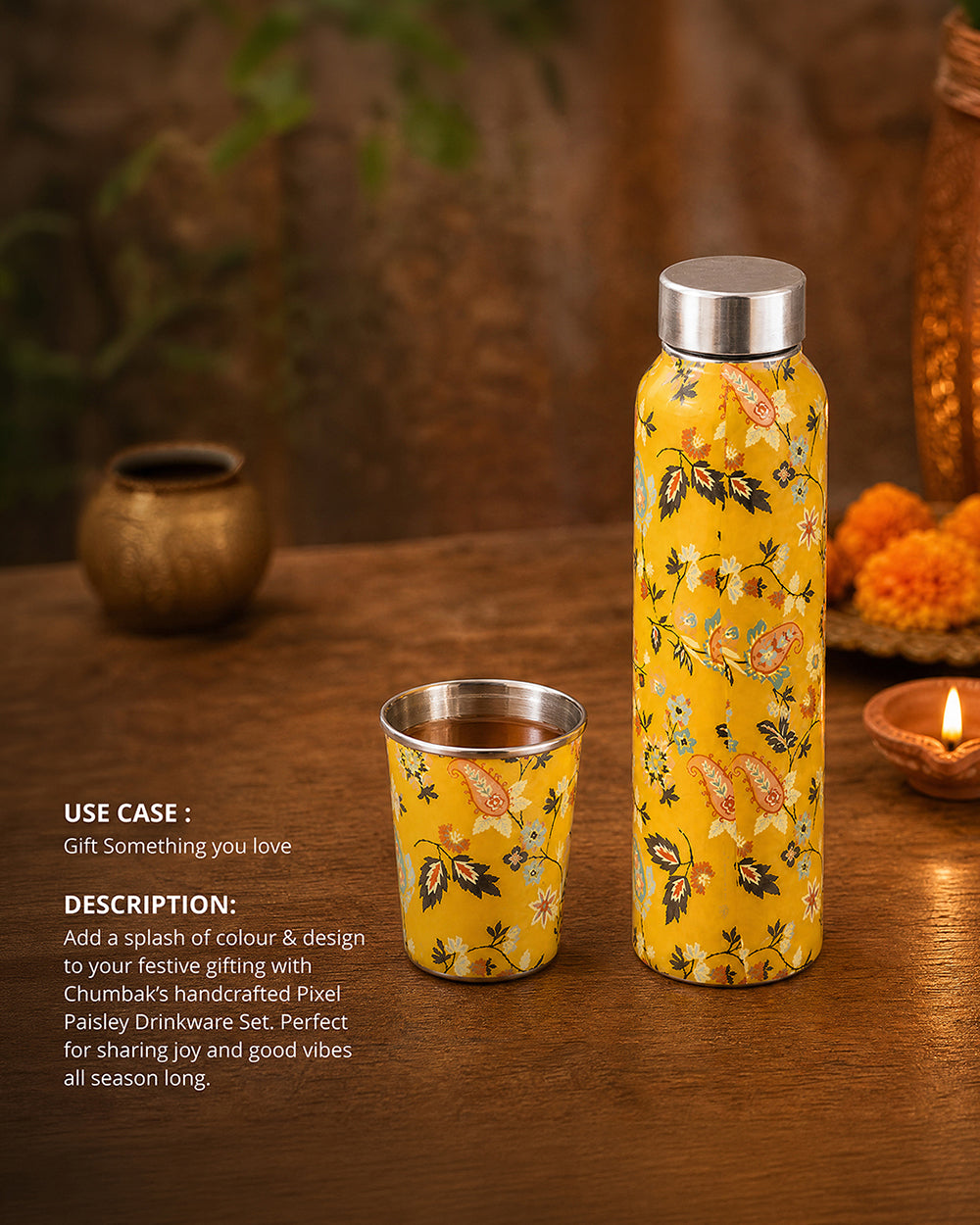 Pixel Paisley Drinkware Gift Set of 3