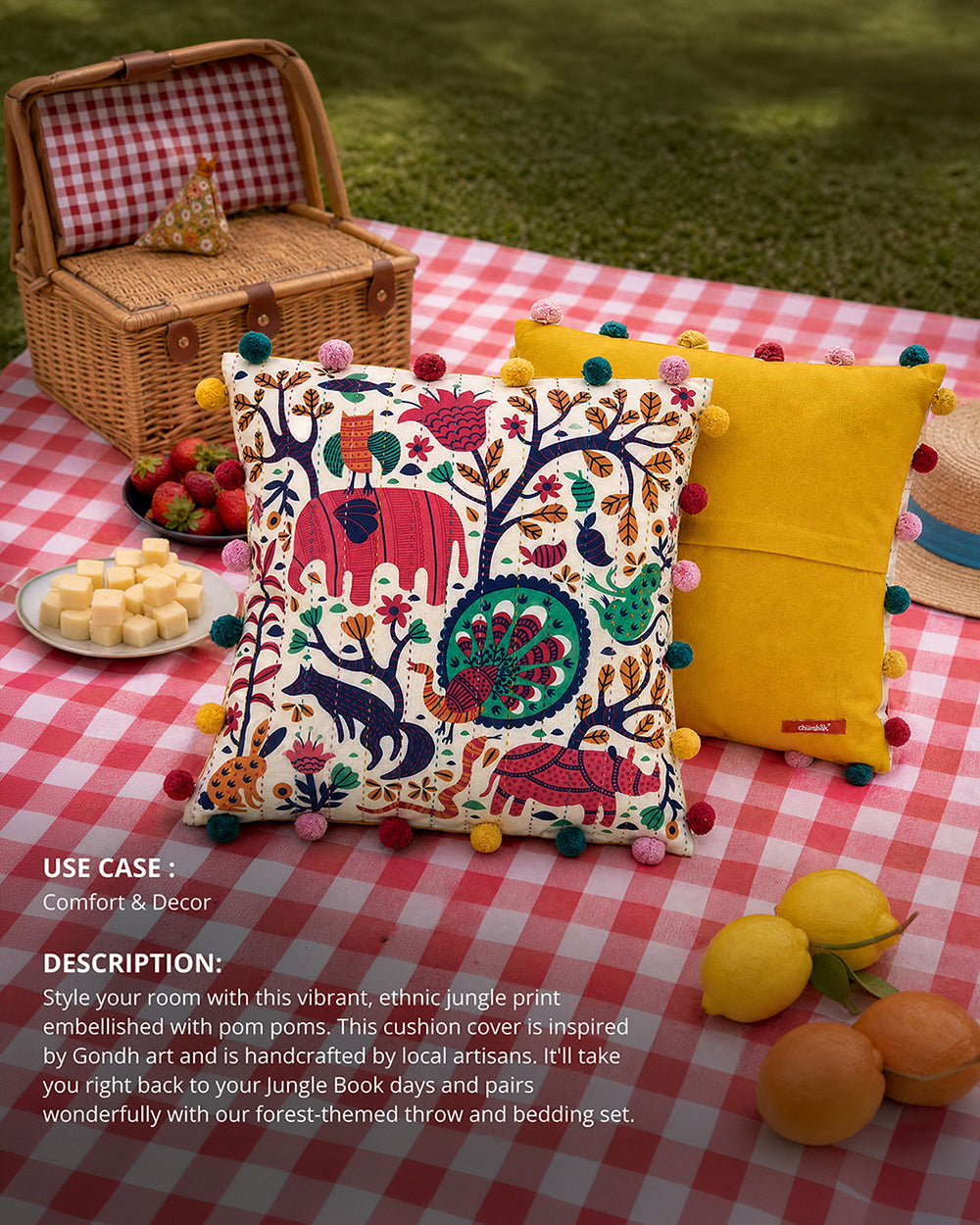 Sundarbans 16" Gondh Cushion Cover