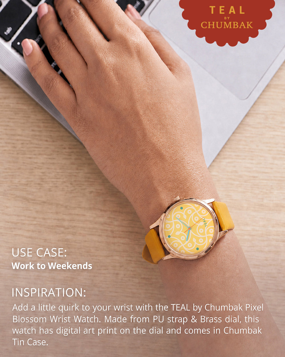 TEAL by Chumbak Pixel Blossom Wrist Watch