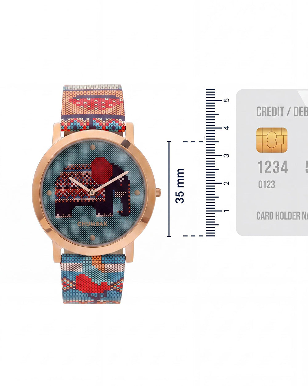 TEAL by Chumbak Tribal Elephant Aztec Watch