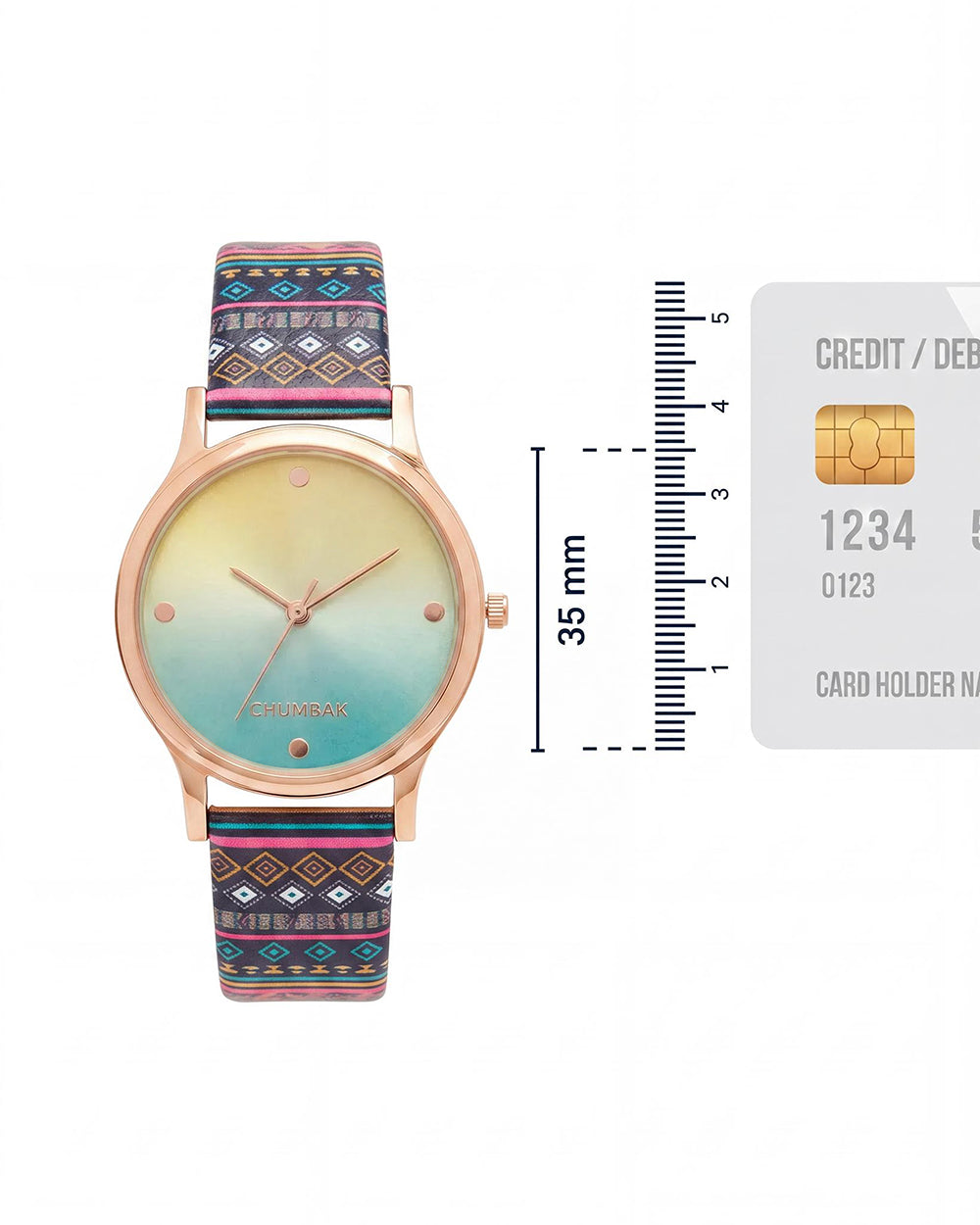 TEAL by Chumbak Ombre Aztec Watch-Black