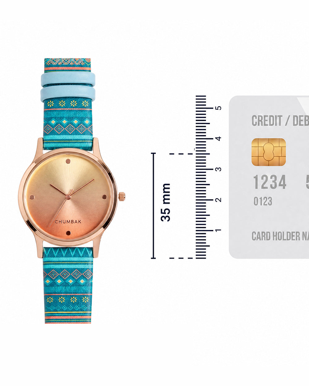 TEAL by Chumbak Ombre Aztec Watch Teal