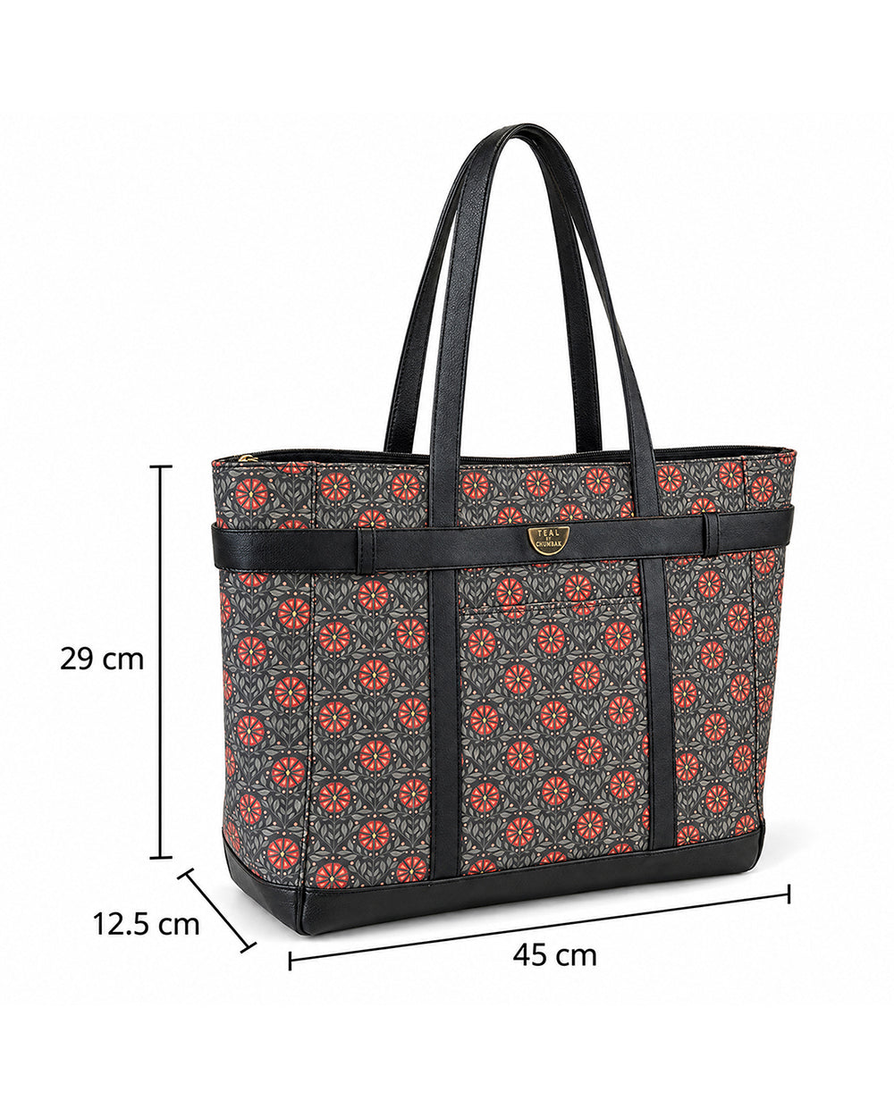 Teal by Chumbak Crimson Phool Jaal Laptop Tote