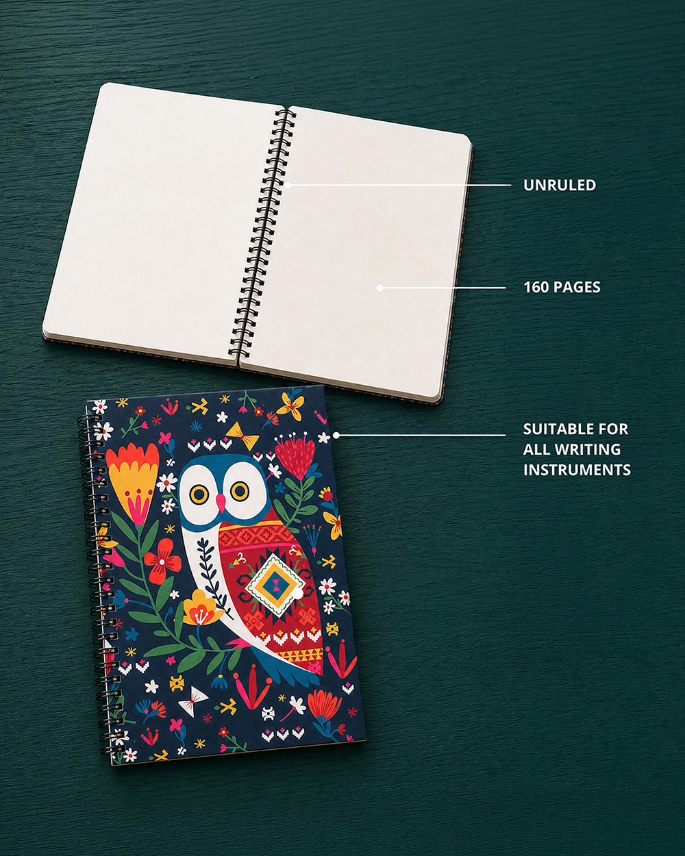 Killim Owl Spiral Notebook