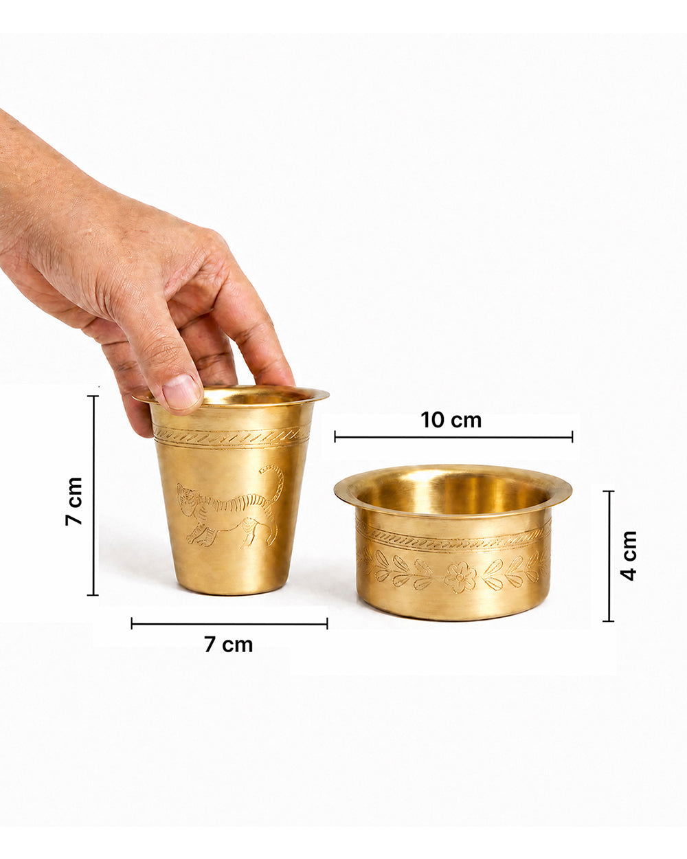 Filter Coffee Tumbler Dabara Brassware Gift Box | Set of 2