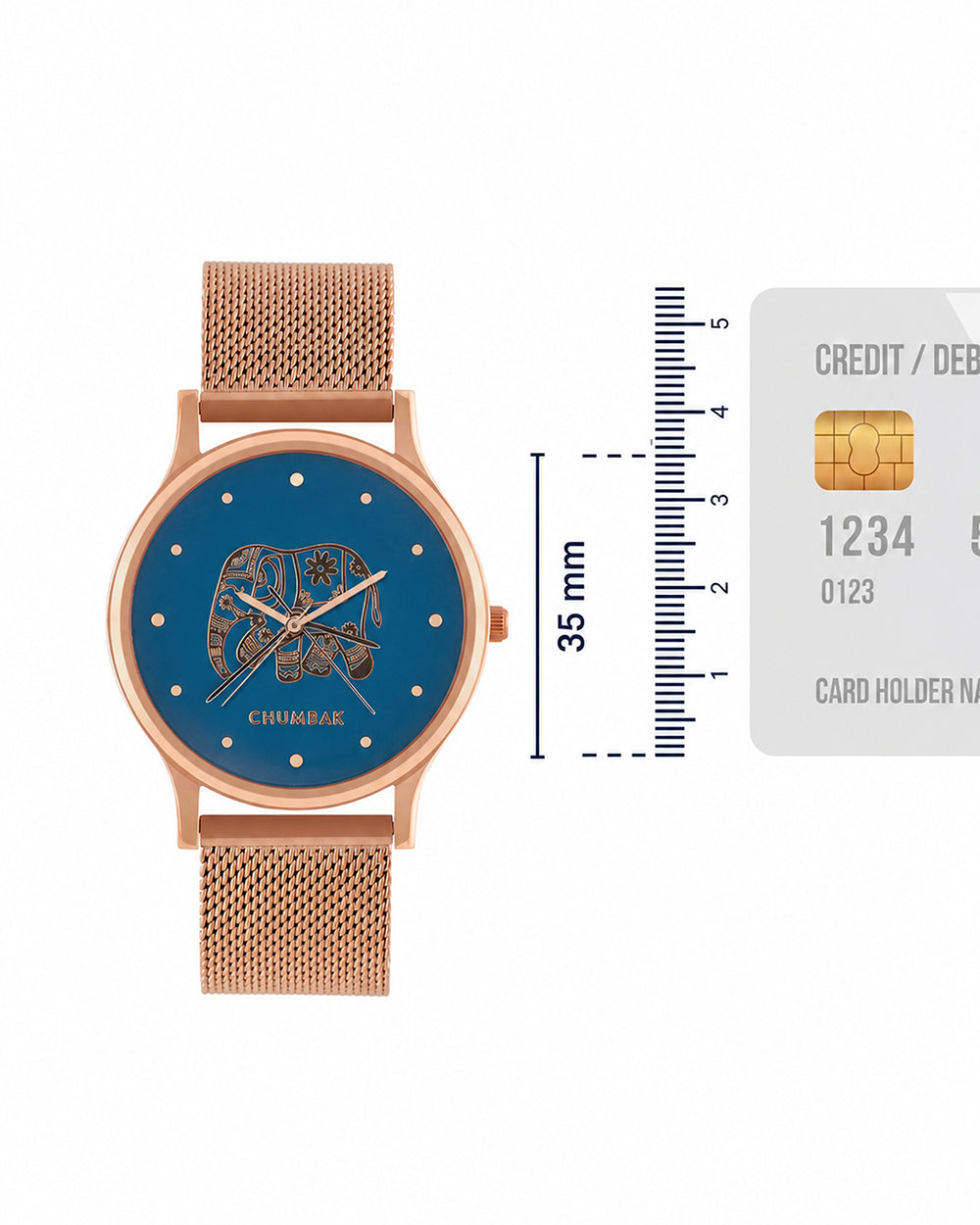 TEAL by Chumbak Carnival Elephant Watch,Metal Mesh Strap