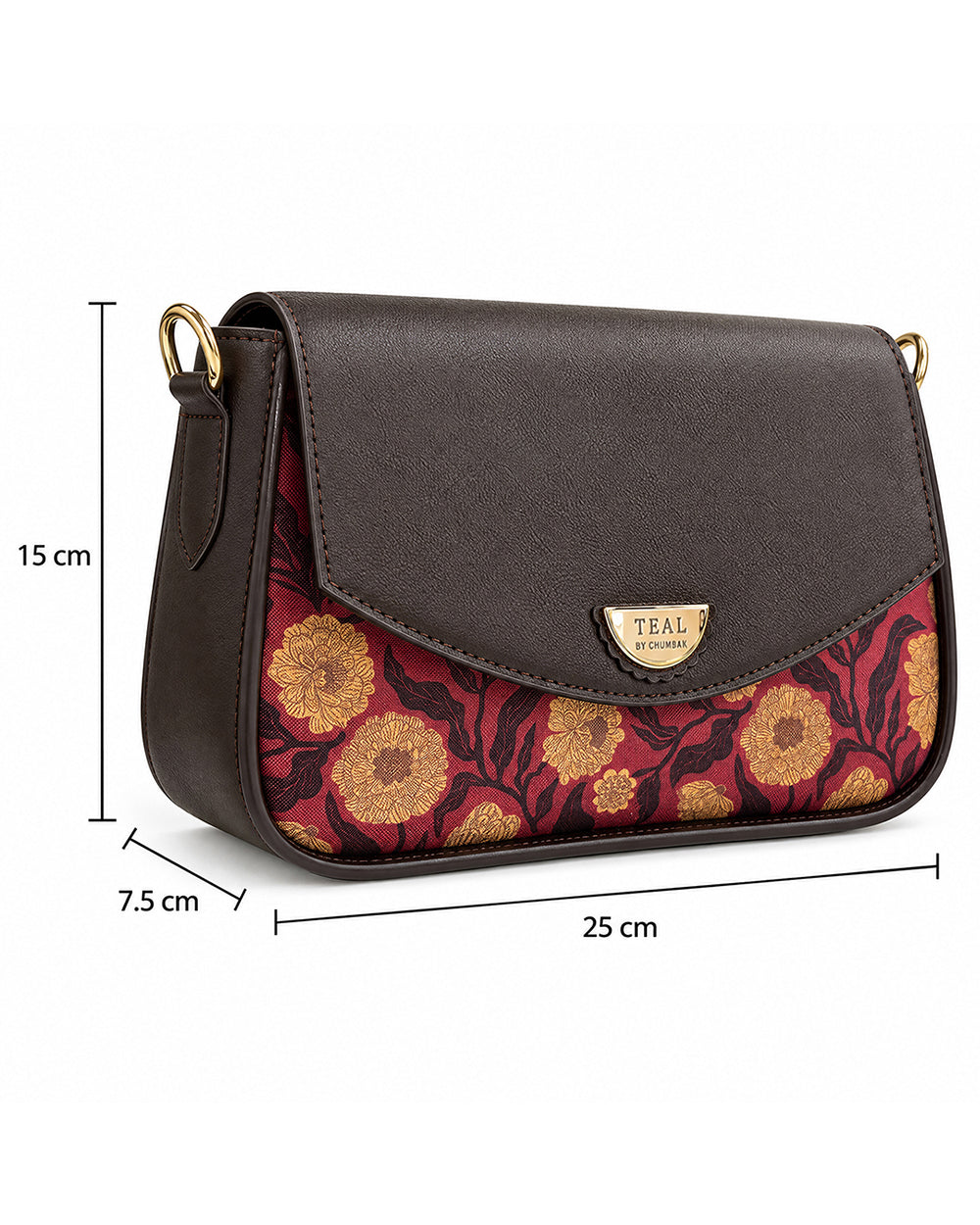 Teal by Chumbak Crimson Marigold Muse Shoulder Bag