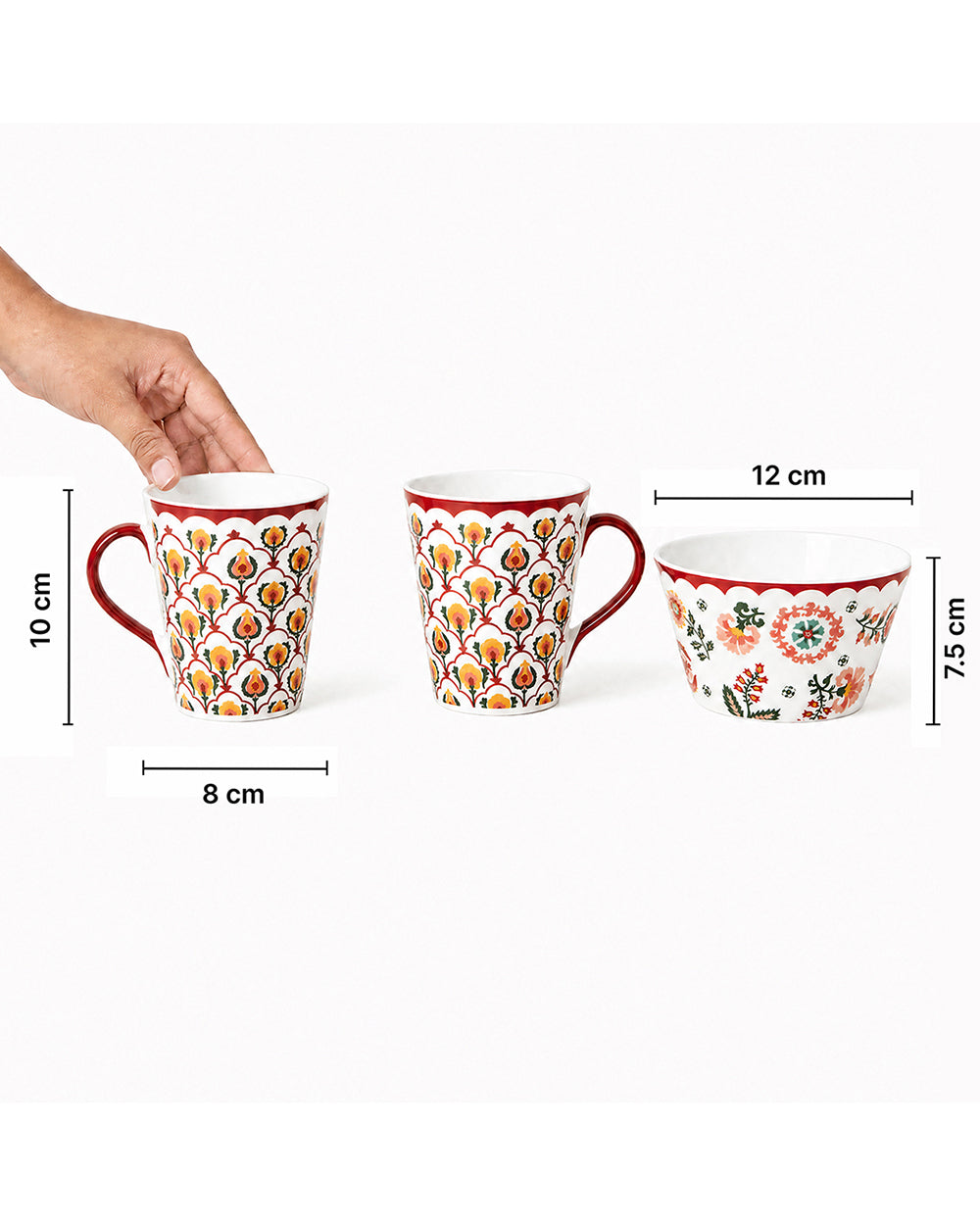 Suzani Bloom Tea Trio, Gift Set of 3 | Comes in a Gift Box