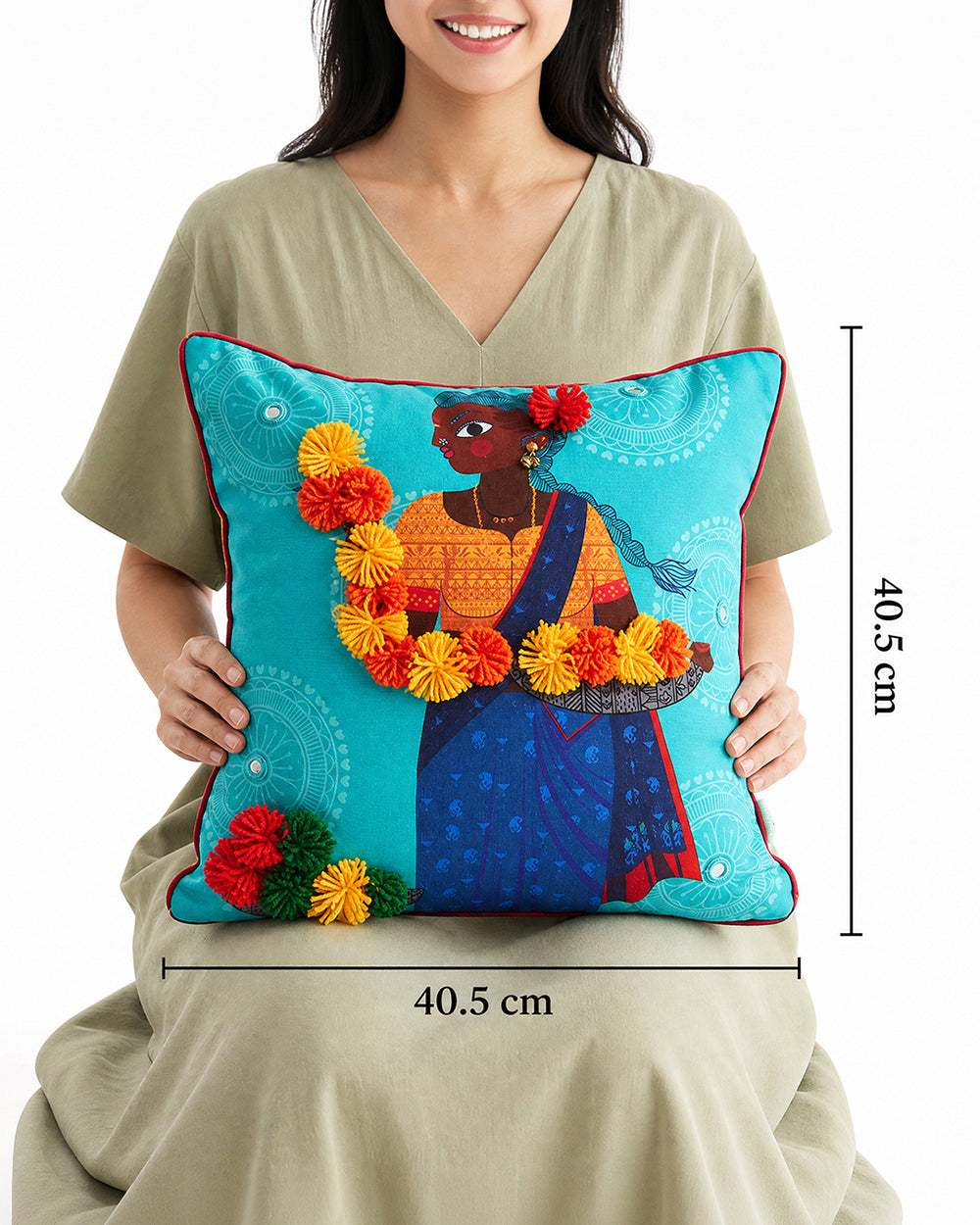 Flower Lady Cushion Cover