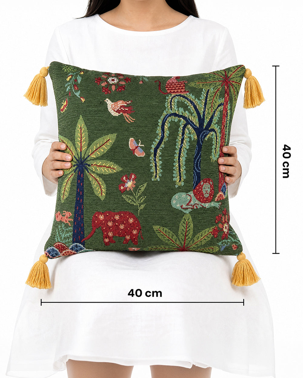 Tusker Trails Jacquard Cushion Cover | Forest Folklore