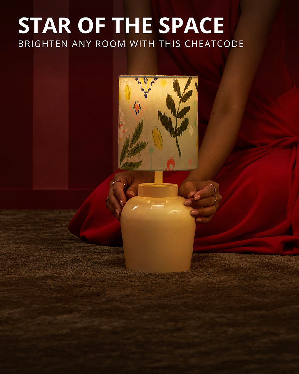 Folklore Bloom Ikat Table Lamp | Forest Folklore