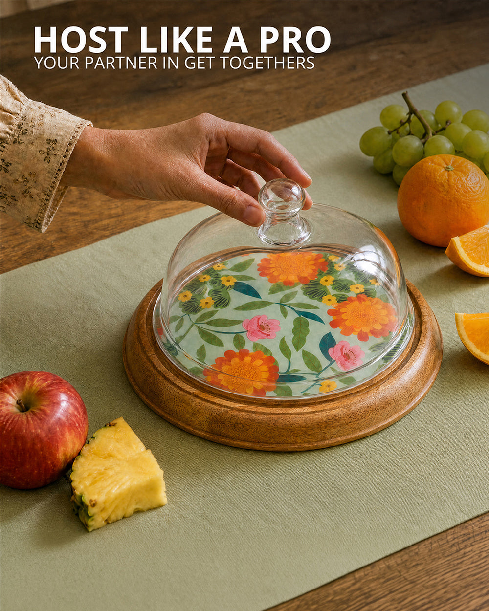 Marigold Cake Cloche | Wood