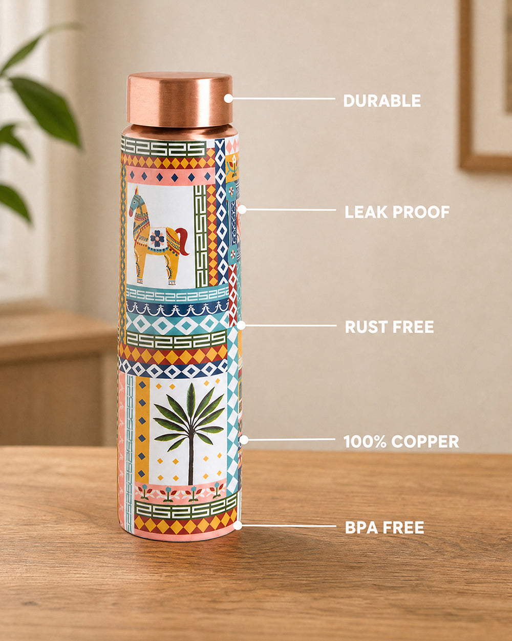 Tiruvila Copper Sipper, 900 ml