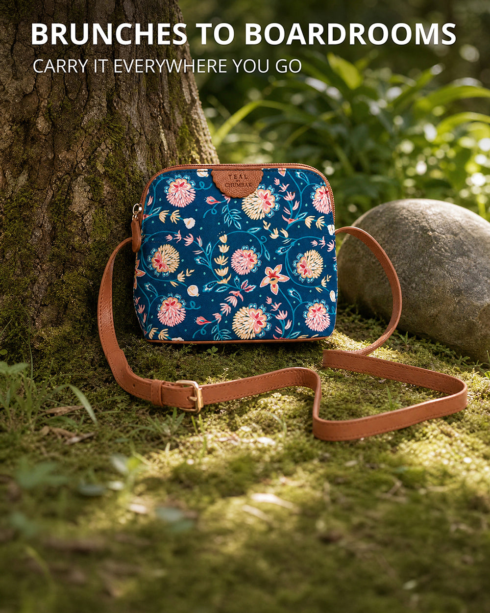 Teal by Chumbak Blue Bloom Sling Bag