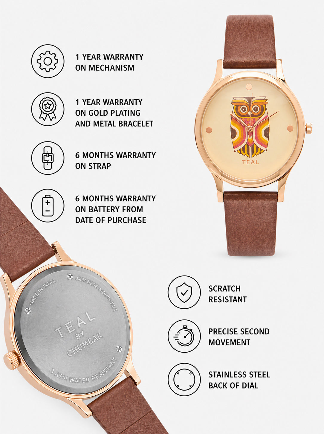 TEAL by Chumbak Aztec Owl Wrist Watch