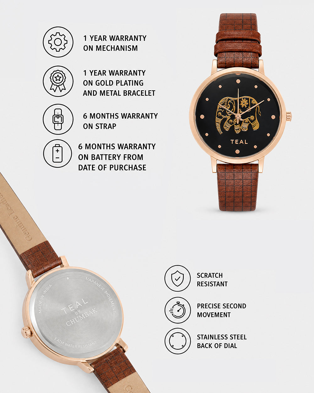 Fantastical Elephant Printed Wrist Watch With Bracelet Set