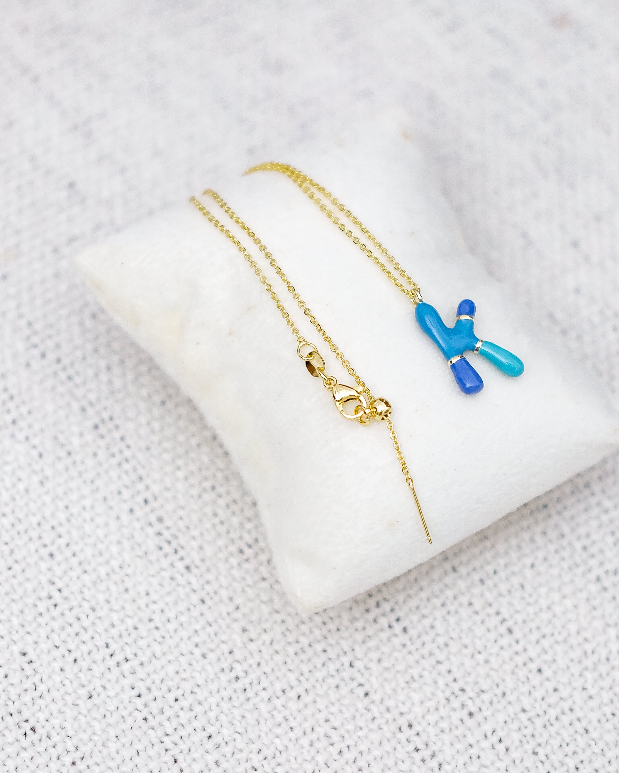 Alphabet Charm + Chain - K