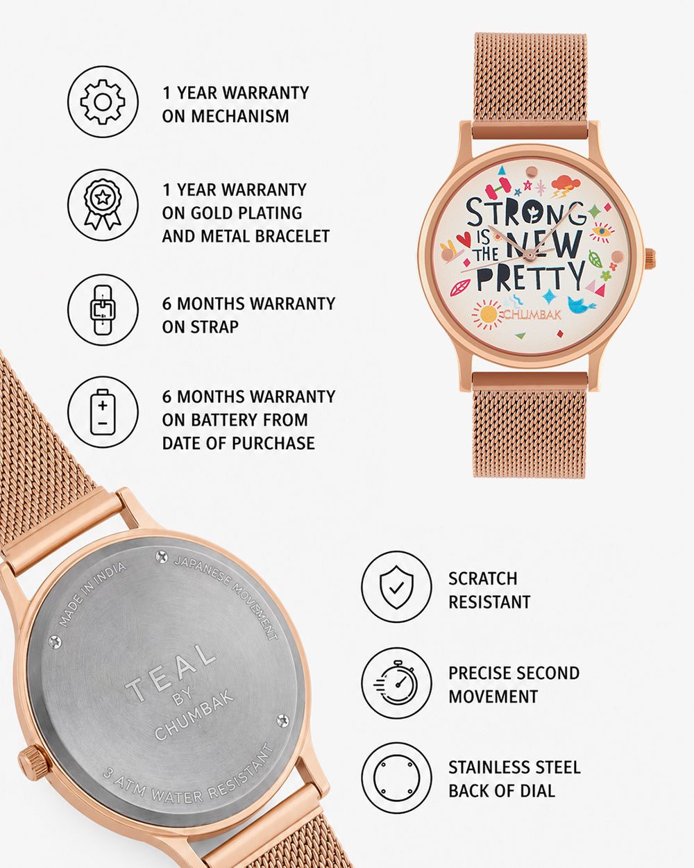 TEAL by Chumbak Strong is the new pretty Watch,Metal Mesh Strap