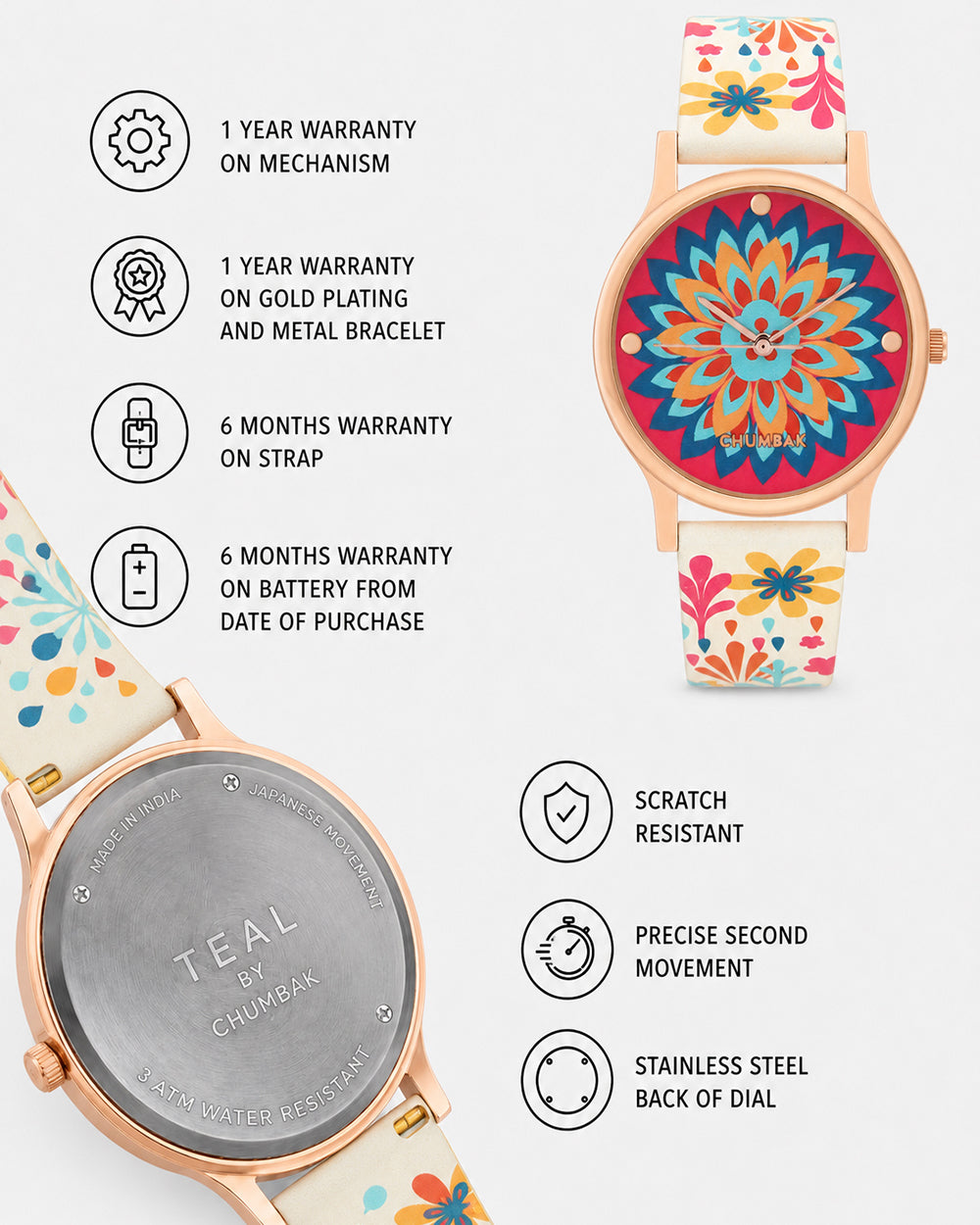 TEAL by Chumbak Jungle Burst Wrist Watch