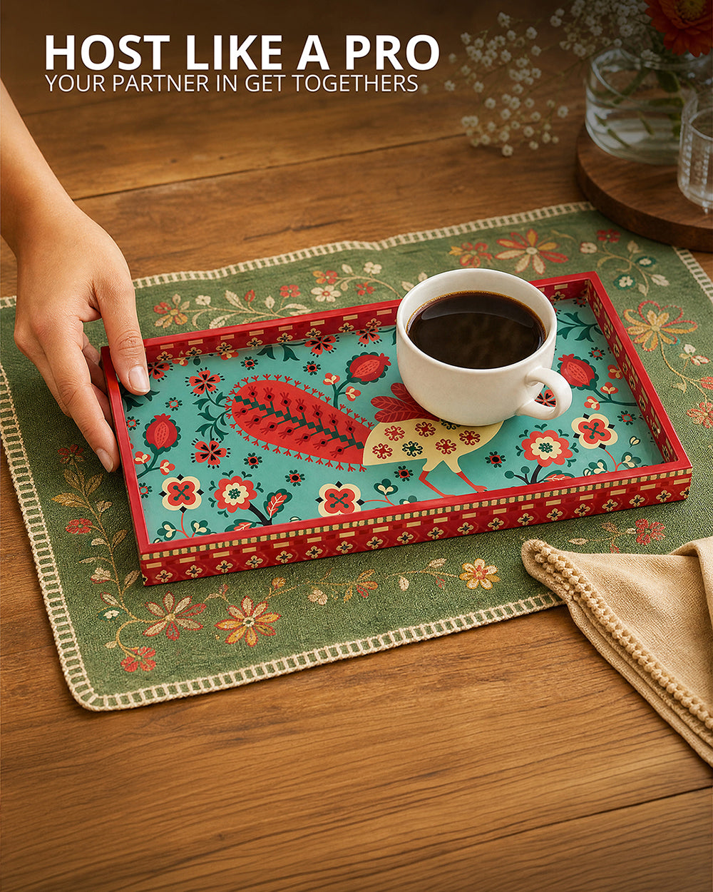 Jaipur Gardens Kasuti Tray