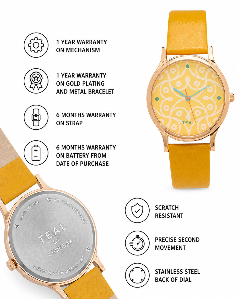 TEAL by Chumbak Pixel Blossom Wrist Watch