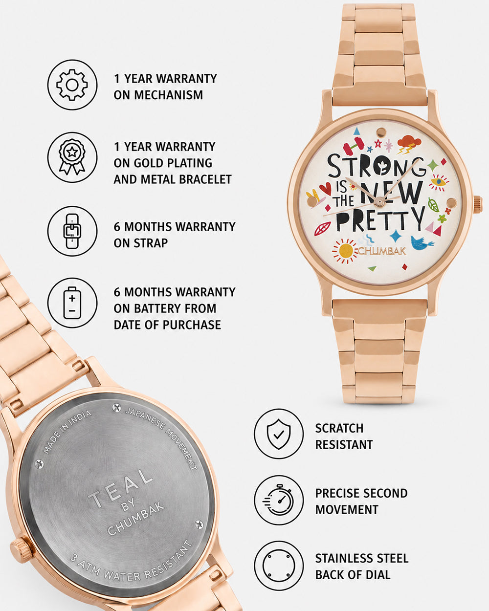 TEAL by Chumbak Strong is the new pretty Watch,Metal link Strap