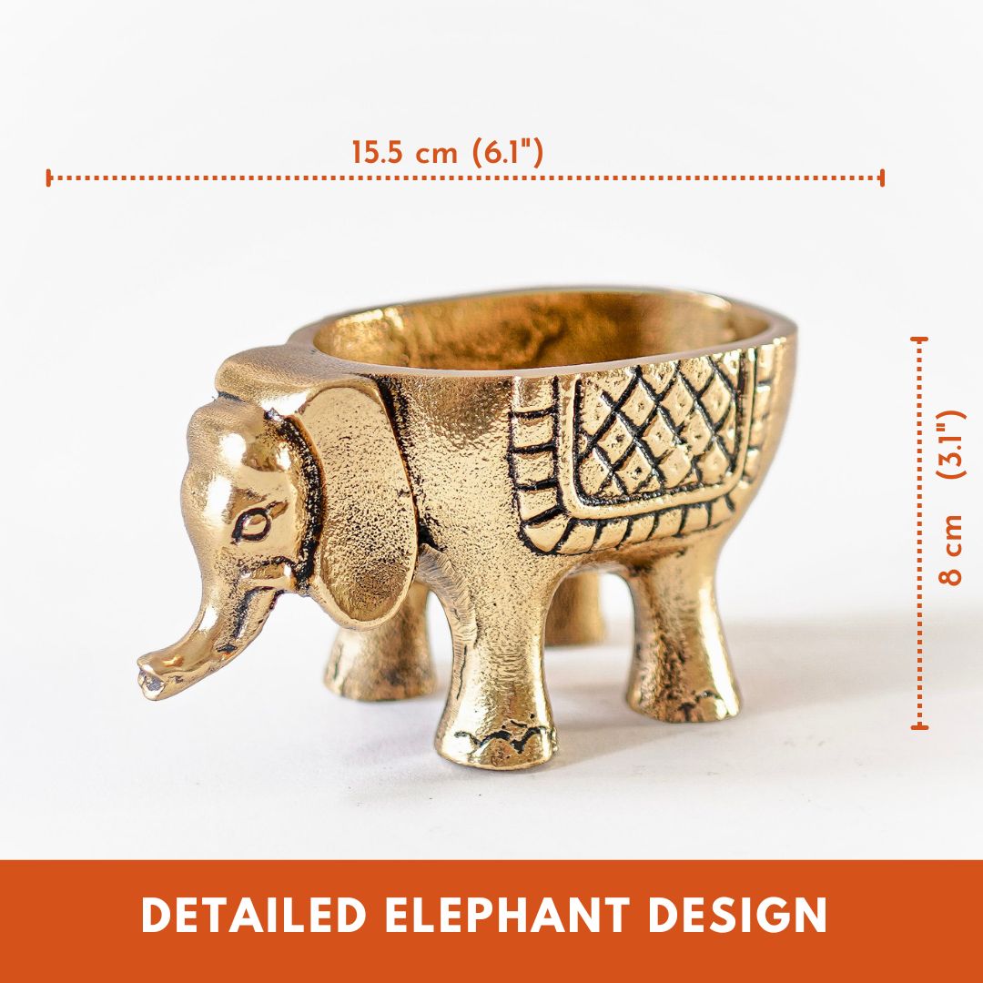 Elephant Gold Figurine Set of 2