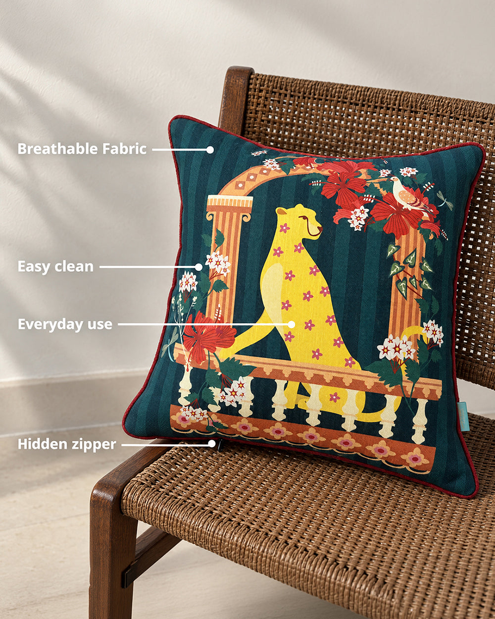 Jharoka Scenes Cushion Cover | Haveli Socials