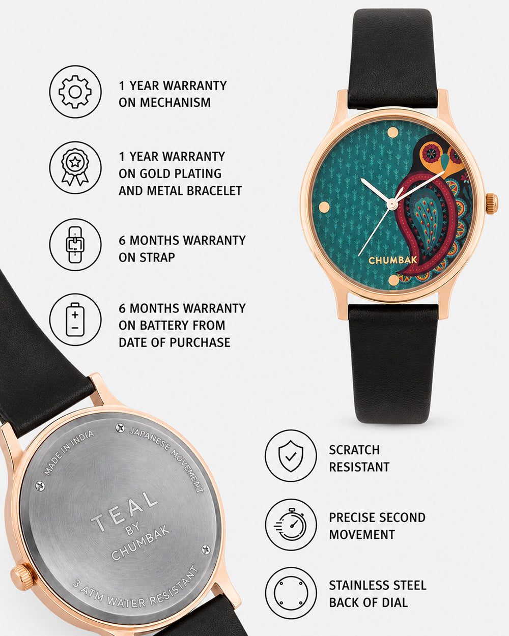 TEAL by Chumbak Folksy Owl Wrist Watch