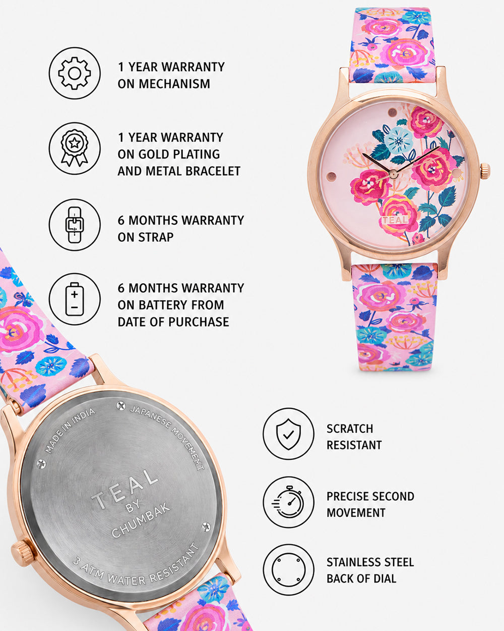 TEAL by Chumbak Rose Garden Wrist Watch