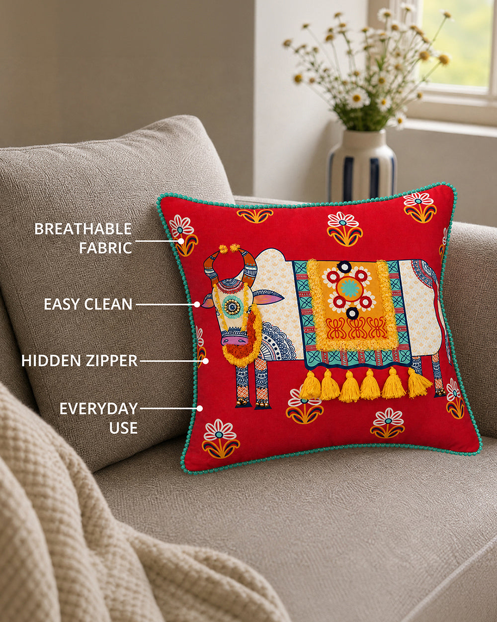 Moo-s like Jagger Kutch Cushion Cover