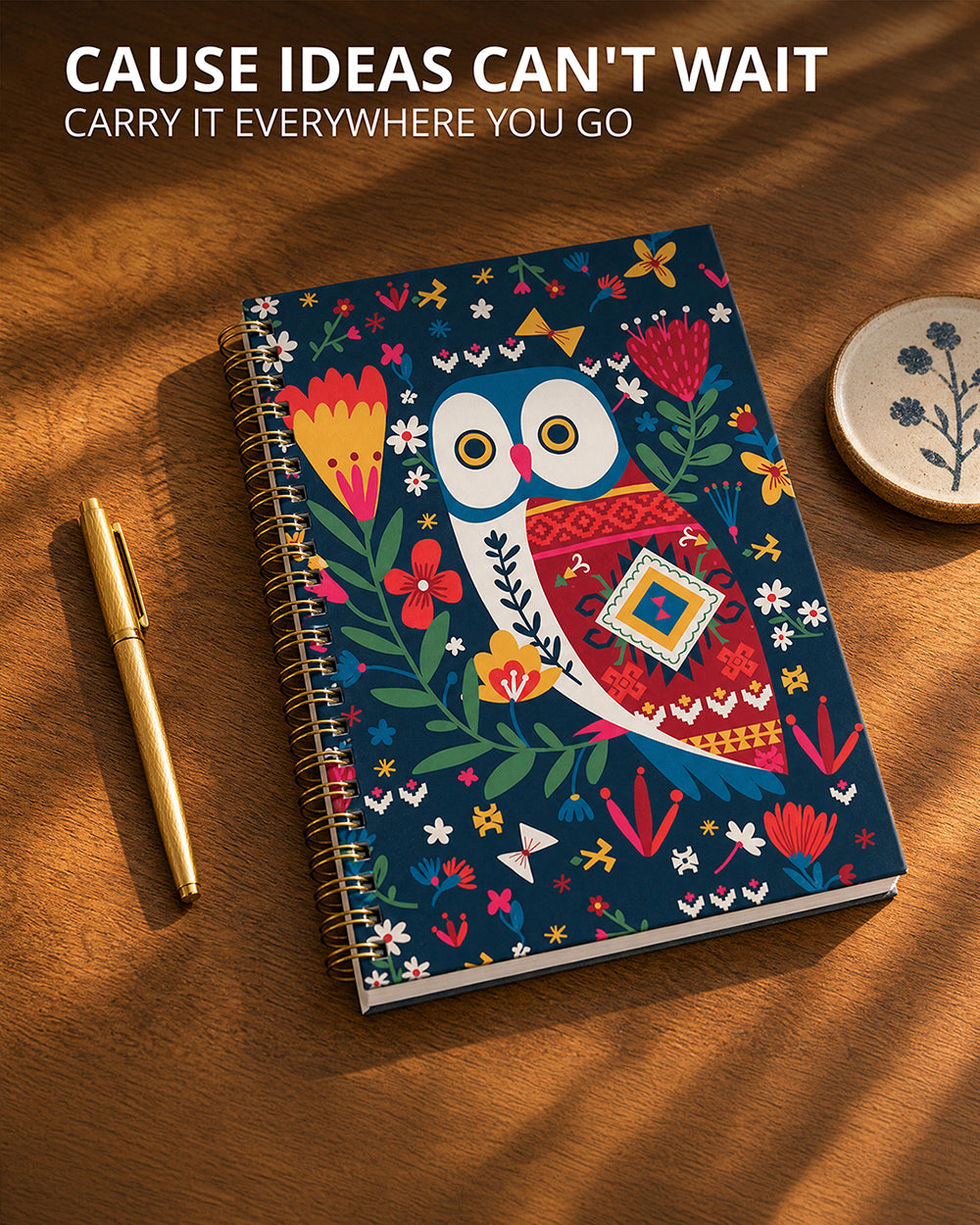 Killim Owl Spiral Notebook