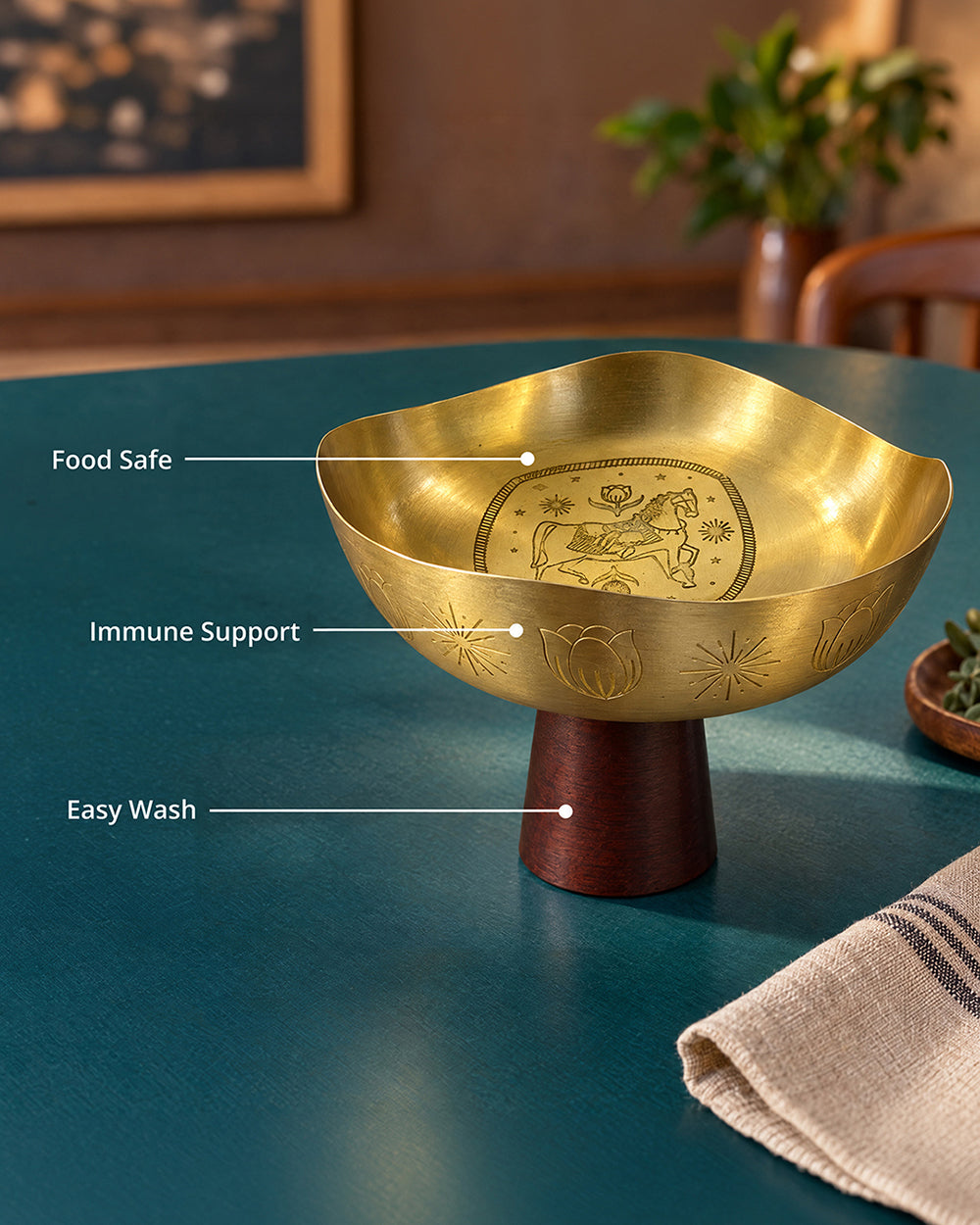 Mehfil Mood Brass Platter | Haveli Socials