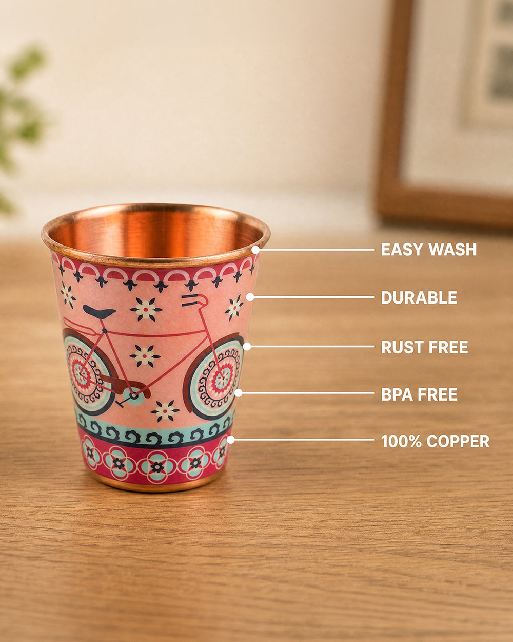 Boho Cycle Copper Tumbler - Small