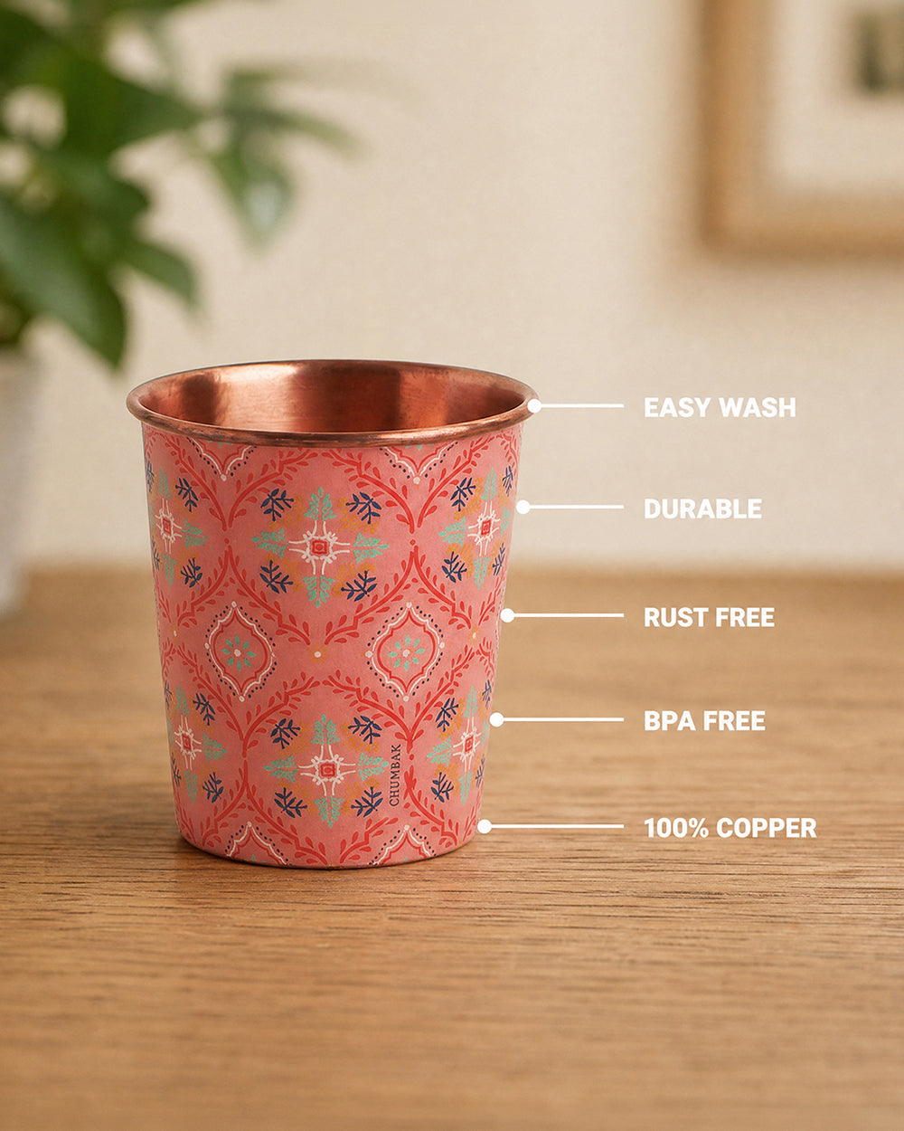 Moroccan Tile Copper Tumbler- Small