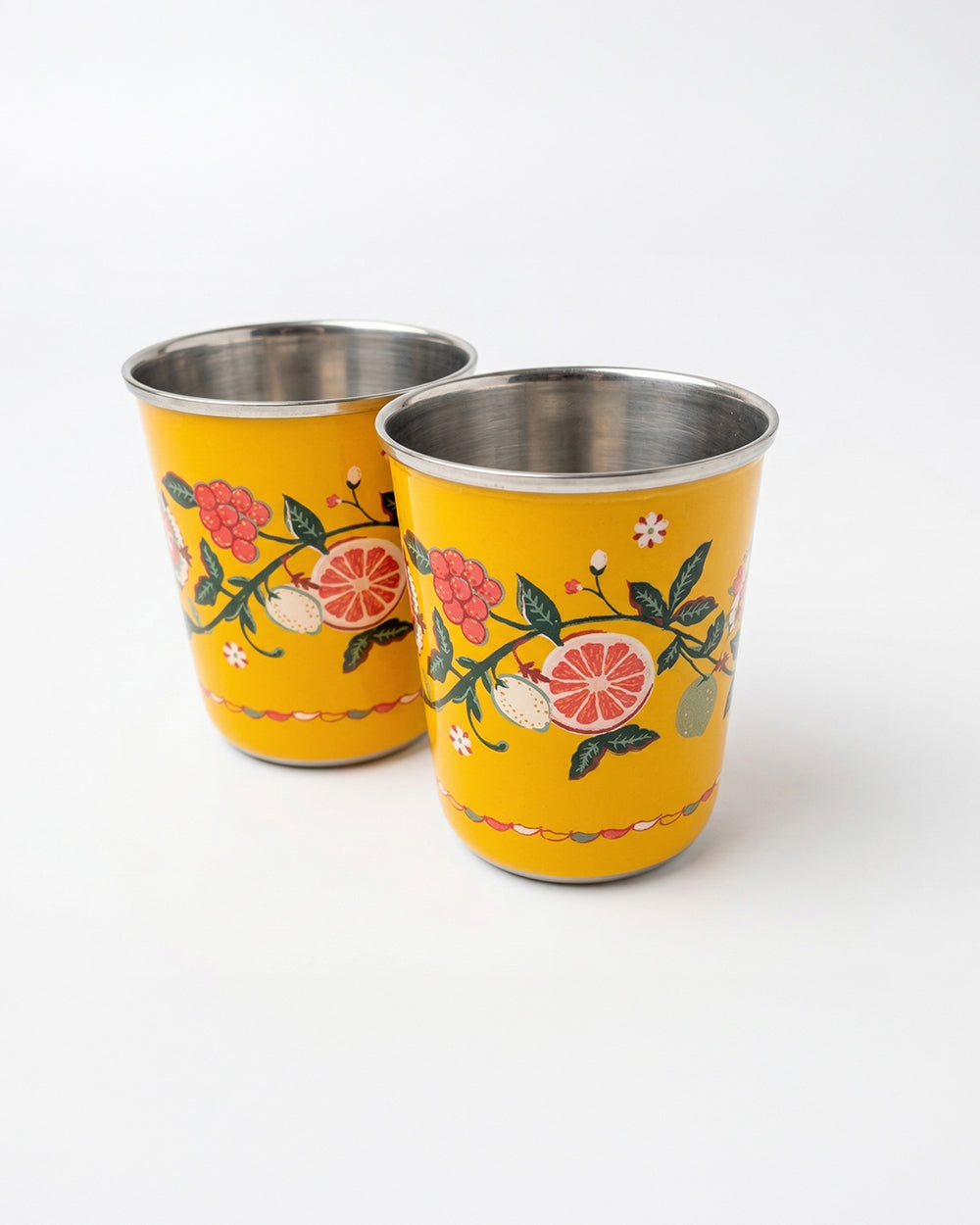 Limonata Steel Tumblers - Set of 2, 220 ml | Citrus Zest