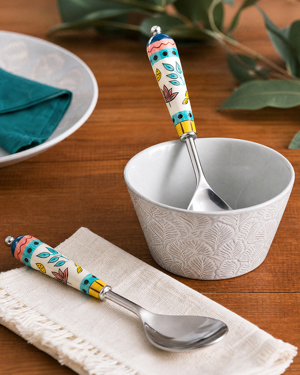 Indian Floral Spoon Set