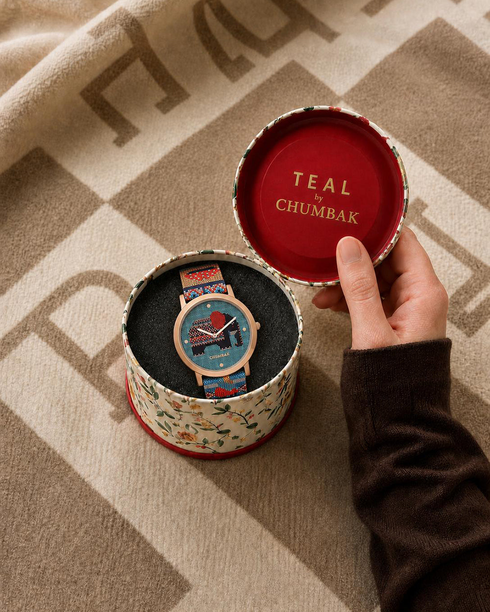 TEAL by Chumbak Tribal Elephant Aztec Watch