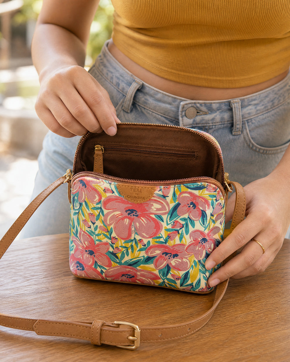 Teal By Chumbak Sunshine State Crossbody Bag ' Pink
