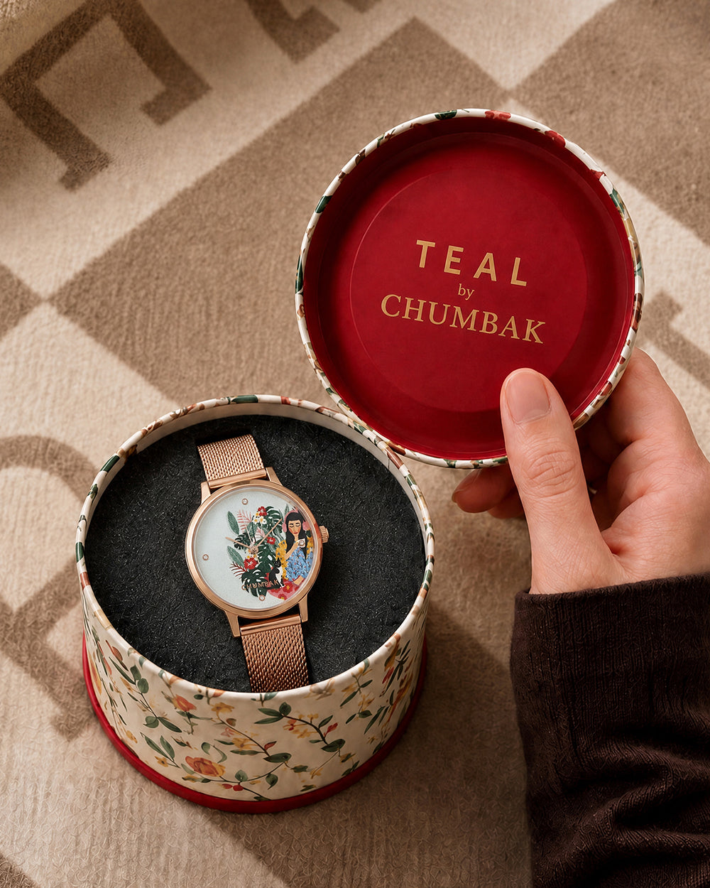 Teal by Chumbak Live Slow Watch,Stainless Steel Mesh Strap