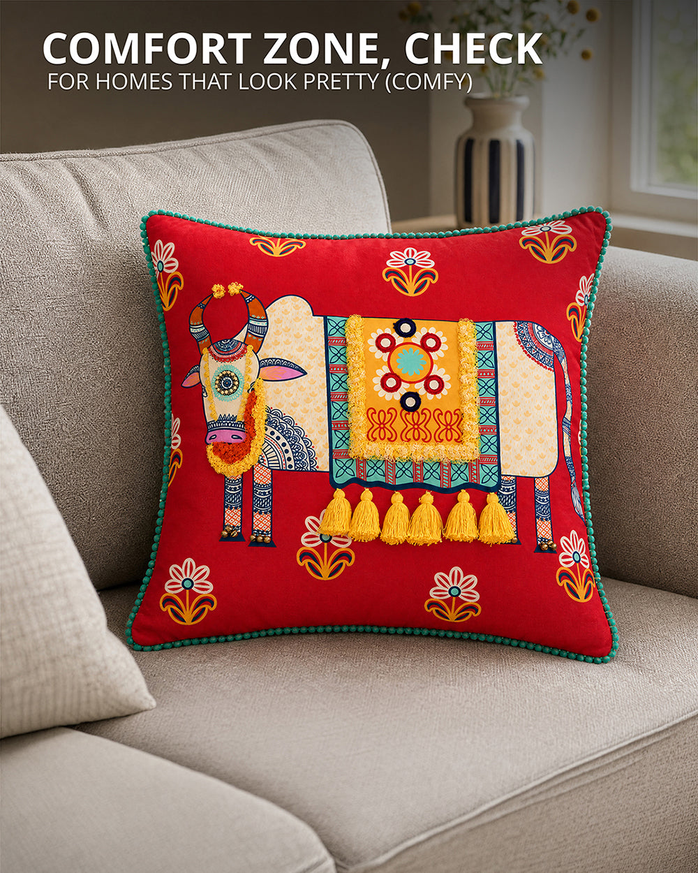 Moo-s like Jagger Kutch Cushion Cover