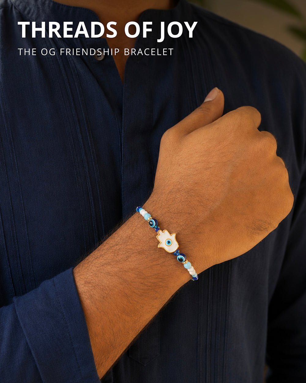Hamsa Rakhi - Beads & Thread