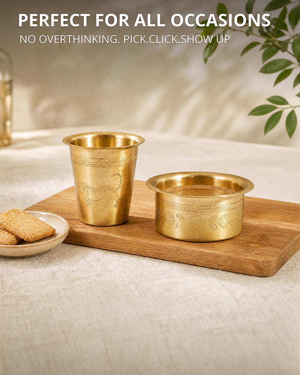 Filter Coffee Tumbler Dabara Brassware Gift Box | Set of 2